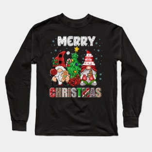 Merry Christmas Gnome Family Funny Xmas Tree Women Men Kids Long Sleeve T-Shirt